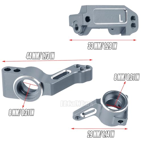 Aluminum Steering Blocks,C-Hubs Caster Block,Rear Stub Axle Carriers w/Bearings Upgrades Part for 1/10 Slash 2WD (VXL)/Rustler 2WD (VXL)/Stampede 2WD (VXL)/Bandit 2WD (VXL),Titanium - color: Titanium - (Steering Blocks)