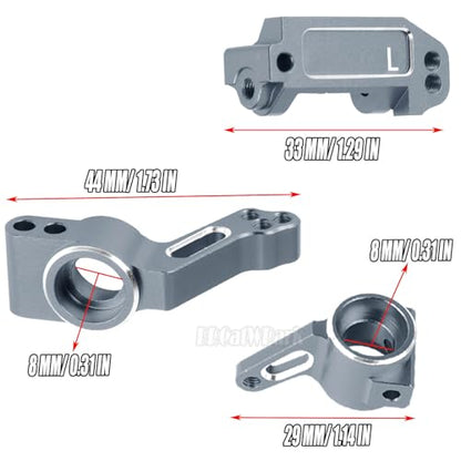 Aluminum Steering Blocks,C-Hubs Caster Block,Rear Stub Axle Carriers w/Bearings Upgrades Part for 1/10 Slash 2WD (VXL)/Rustler 2WD (VXL)/Stampede 2WD (VXL)/Bandit 2WD (VXL),Titanium - color: Titanium - (Steering Blocks)