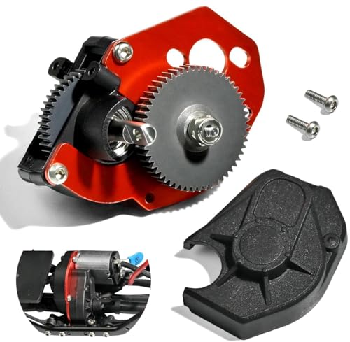SCX24 Complete Transmission Gearbox with Steel 0.3 Mod Transmission Gear for Axial SCX24 Deadbolt C10 JLU Gladiator Bronco 1/24 RC Crawler Car Upgrade, Enhanced Durability Reliability