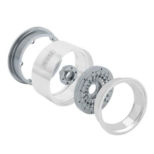INJORA 2.2" Aluminum Turbine Wheel Offset -10mm for 1/10 RC Crawler (Grey)