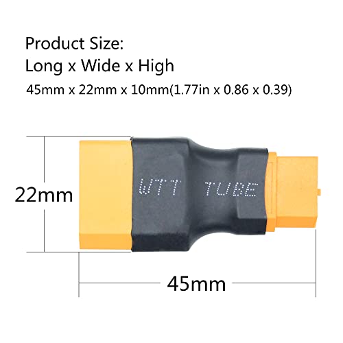 3Pcs XT60 to XT90 Converter Plug, no Wire Adapter Battery Connector Plug | XT60 Female to XT90 Female Battery Adapter Plug, Plug and Play, for RC Lithium Battery or Plug Converter - style: XT60 Female to XT90 Female - 3Pcs