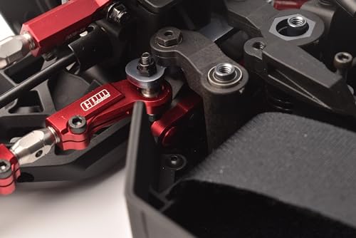 Aluminum 7075 Alloy Front Hinge Pin Brace Set for Tekno 1/10 MT410 2.0 4X4 Pro Monster Truck-TKR9501 / SCT410 2.0 4X4 Short Course Truck Kit-TKR9500 Upgrades - Black