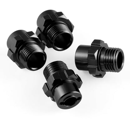 4Pcs Aluminum Alloy RC Hex Combiner Wheel Hex Hub Adapter Upgrades for 1/8 Tra-xxas Jato VXL 2S RC Monster Trucks (Black) - color: Black