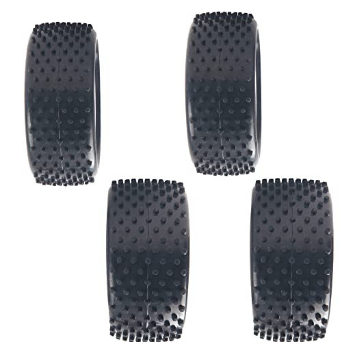 16-Spoke OD 86mm/3.38'' 16-Spoke 12mm Hex Hub Wheel Rims & Rubber Tires Compatible with Redcat Tornado HPI HSP Kyosho Losi 1/10 Scale Off Road Buggy (White) - color: White
