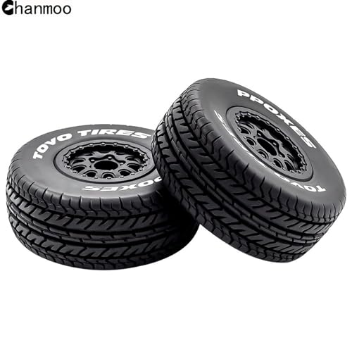 1/10 RC Short Course Truck Wheels and Tires with 12mm Hex 1:10 Scale Off Road Tyres for 1/10 RC Off-Road Car Traxxas TRX4 Slash Arrma Losi Tenacity Vkar 10sc Hpi RC Buggy Car 4PCS (D Tires) - color: D Tires