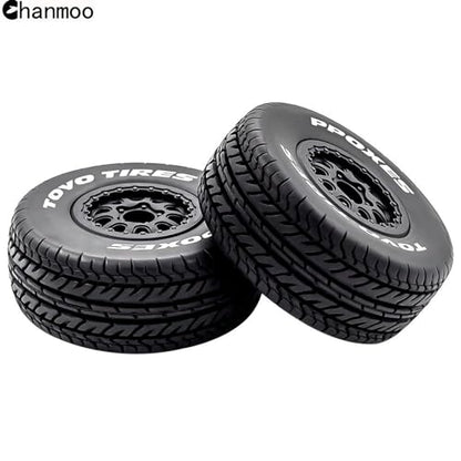 1/10 RC Short Course Truck Wheels and Tires with 12mm Hex 1:10 Scale Off Road Tyres for 1/10 RC Off-Road Car Traxxas TRX4 Slash Arrma Losi Tenacity Vkar 10sc Hpi RC Buggy Car 4PCS (D Tires) - color: D Tires