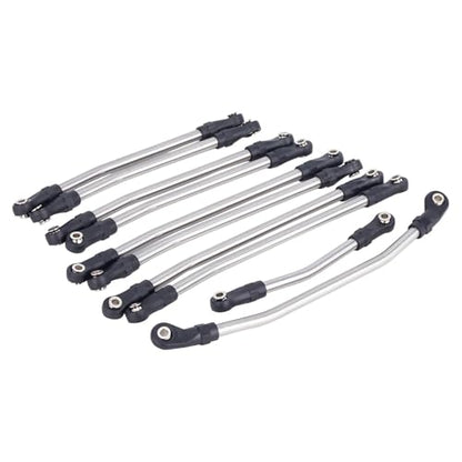 for Axial for SCX10 II 90046 1/10 RC Crawler Car Upgrade Parts 10Pcs Steel Links Rod Set with Ball End 313/324mm Wheelbase RC Links Linkage(313mm) - size: 313mm