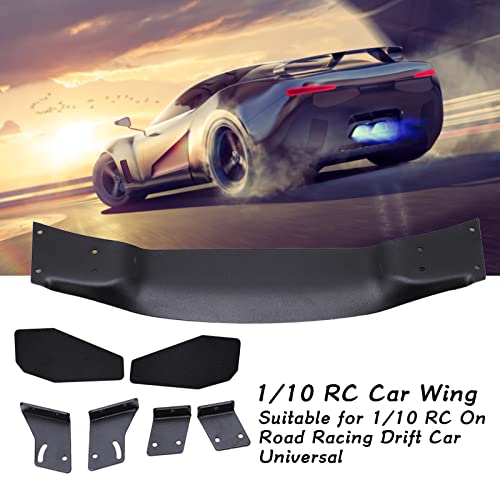Aluminium Alloy Rear Spoiler Wing for 1/10 RC On Road Racing Drift Car, Lightweight RC Car Rear Wing with Powder Coating, Bolt - On Design for HSP Kyosho LC