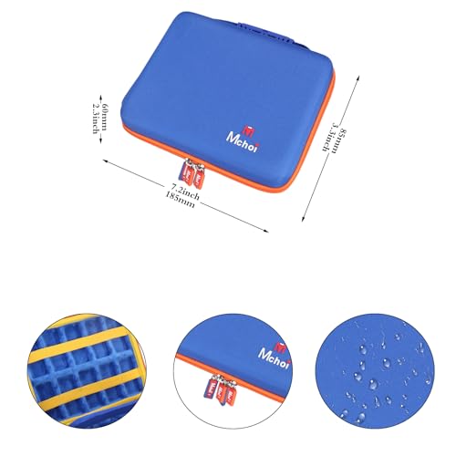 Shockproof Carrying Case for Hot Wheels 20 Cars, Case Only (Blue, Yellow, Orange Zipper) - color: Blue, Yellow, Orange Zipper
