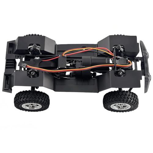 1/18 Scale RC Crawler Chassis Frame with Motor and Steering Servo, Nylon Roller Chassis Kit for Hobby RC Builds (Single Speed) - style: 2-Speed