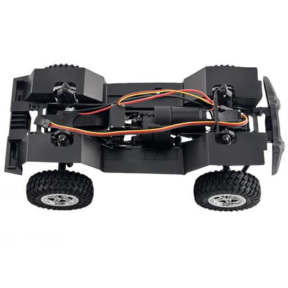 1/18 Scale RC Crawler Chassis Frame with Motor and Steering Servo, Nylon Roller Chassis Kit for Hobby RC Builds (Single Speed) - style: 2-Speed