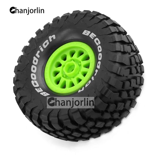 1/7 RC Short Course Truck Tires and Wheels 17mm Hex OD 5.43" 1/8 All Terrain Off Road Tyres with Foam Insert for 1:7 RC Buggy Monster Truck Car TRAXXAS UDR 85086-4 4PCS (Green) - color: Green