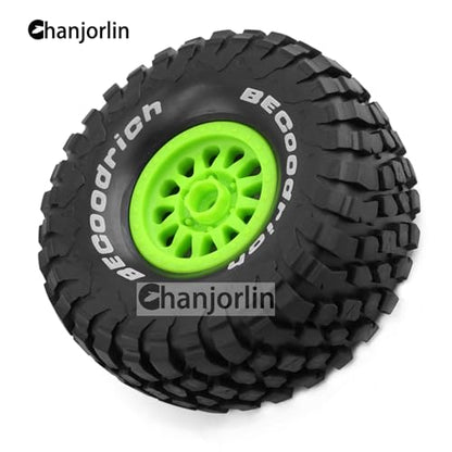 1/7 RC Short Course Truck Tires and Wheels 17mm Hex OD 5.43" 1/8 All Terrain Off Road Tyres with Foam Insert for 1:7 RC Buggy Monster Truck Car TRAXXAS UDR 85086-4 4PCS (Green) - color: Green