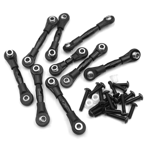 1 Set Aluminum Tie Rods for 1/10 4WD GT 4-Tec 2.0 (83056-4) RC Cars (Black) - color: Black