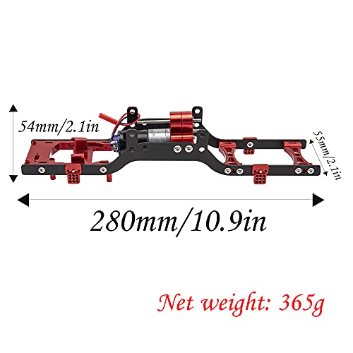 ShareGoo Metal Body Chassis Frame Car Shell Suspension Bracket with 370 Motor kit Compatible with MN Model D90 D91 MN45 MN99 MN99S 1/12 RC Car (Red) - color: Red