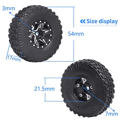 1.0 Beadlock Wheels and Tires Set for 1/24 Scale Axial SCX24 AX24 Gladiator Deadbolt Bronco C10 JLU CRC B17 Betty Chevy RC Crawler Upgrade Parts