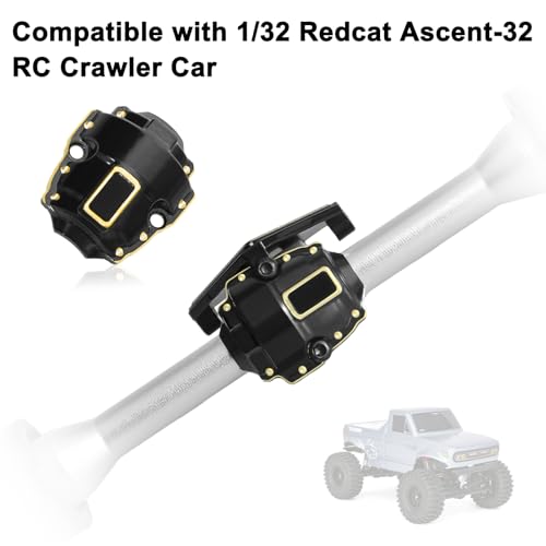 LRFHL Black Coating Brass Diff Covers for 1/32 Redcat Ascent-32 RC Car Upgrade - color: Brass Diff Covers
