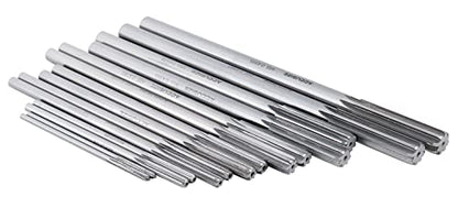 Accusize Industrial Tools Dowel Pin Reamer Size: 0.1230" Thru 0.4995", HSS M2 Premium Chucking Reamer Set, Right Hand Cut, 14 pcs Set, 5528-ST00 | HSS M2 Premium, Straight Flute, Right Hand Cut, ANSI, Aluminum Case, 5528-ST00 - size: 0.1230" thru 0.4995"