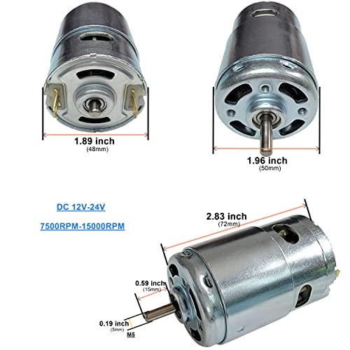 895 DC Motor, 12V 24V 7500-15000rpm Ball Bearing Large Torque High Speed Double Shaft Motor High Power Low Noise Motor for Circular Saw DIY Drill - style: 895 motor