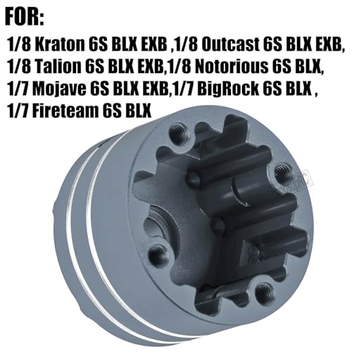 RC Upgrades Part for 1/8 Kraton/Outcast/Talion 6S BLX EXB,Notorious 6S BLX,1/7 Mojave 6S BLX EXB,BigRock/Fireteam 6S BLX,Aluminum Diff Case Differential Carrier,Replace #ARA310983 Titanium - color: Titanium(for 1/7 1/8)