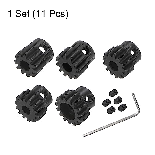 HARFINGTON Mod 1 M1 Pinion Motor Gear Set 5pcs 11T 12T 13T 14T 15T Fit 5mm RC Motor Shaft M1 Pitch Gears for RC Car, with Hex Key - style: 11T 12T 13T 14T 15T