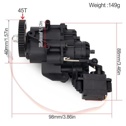 2Speed Transmission Gearbox with Internal Gears and Servo for 1/10 RC Crawler Car Traxxas TRX4 TRX6 Upgrade Parts