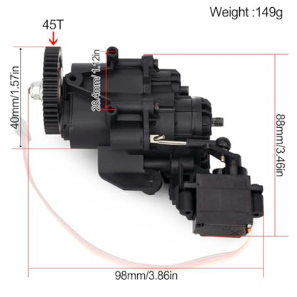2Speed Transmission Gearbox with Internal Gears and Servo for 1/10 RC Crawler Car Traxxas TRX4 TRX6 Upgrade Parts