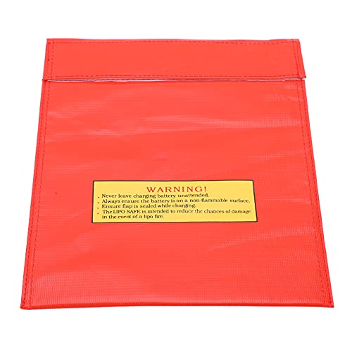 LiPo Battery Explosion Proof Bag, Fireproof Nylon Charging & Storage Bag, Lithium Battery Safe Guard for Safe Storage, e Pouch for Charging Portability - size: Red