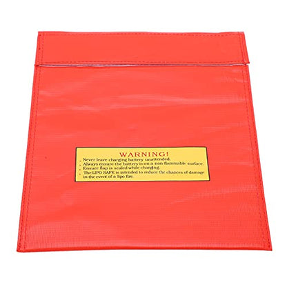 LiPo Battery Explosion Proof Bag, Fireproof Nylon Charging & Storage Bag, Lithium Battery Safe Guard for Safe Storage, e Pouch for Charging Portability - size: Red