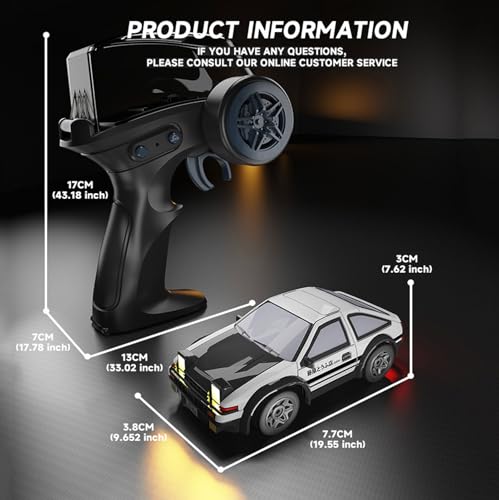 1/64 Scale Drift RC Car, 2.4Ghz Mini Sports Car, 4WD RC Truck Model Toys, Full Proportional, with Replaceable Tires, Gift for Adults and Kid - color: Gray