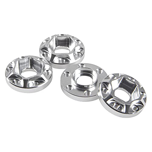 Metal RC 12mm Wheel Hex Hub Extension Combiner Compatible with 1.9/2.2inch Wheel Rim Axial SCX10 Traxxas TRX4 D90 1/10 RC Crawler (6mm, Silver) - color: Silver, size: 6mm