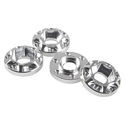 Metal RC 12mm Wheel Hex Hub Extension Combiner Compatible with 1.9/2.2inch Wheel Rim Axial SCX10 Traxxas TRX4 D90 1/10 RC Crawler (6mm, Silver) - color: Silver, size: 6mm