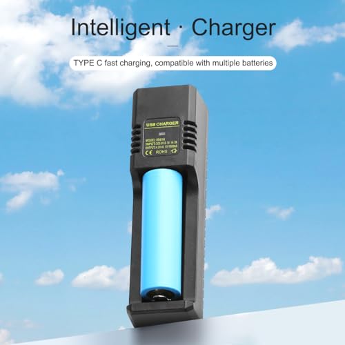 Smart LCD USB Charger, Compatible with 18650 4.2V Rechargeable Lithium Batteries, Supports 1/2/4 Slots, and Compatible with 1.3V NiMH AA/AAA Batteries，Rechargeable Lithium aa Batteries - color: 1 Slots