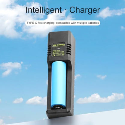 Smart LCD USB Charger, Compatible with 18650 4.2V Rechargeable Lithium Batteries, Supports 1/2/4 Slots, and Compatible with 1.3V NiMH AA/AAA Batteries，Rechargeable Lithium aa Batteries - color: 1 Slots