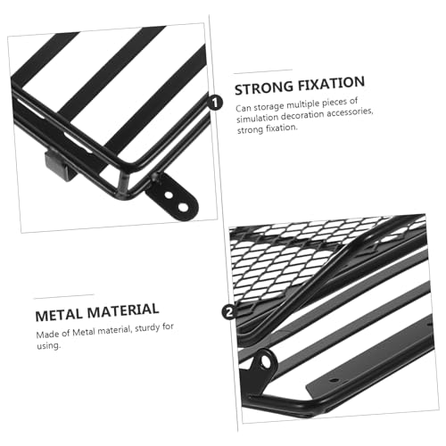 Black Car Roof Luggage Rack Standard Black Shelf Bracket for Rc Crawler Storage - size: 22.8X14.1cm