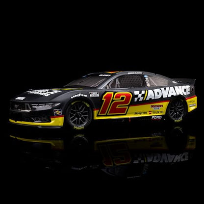 Losi 1/12 NASCAR RC Race Car Ryan Blaney No. 12 2025 Advance Auto Ford Mustang 2S AWD RTR Brushed On-Road Battery & Charger Included Black LOS1122512