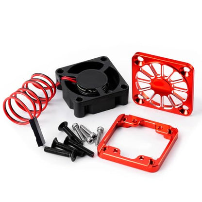 LSG ESC Heat Sink Cooling Fan for Tra-xxas Mini Maxx/Slash 4x4 XRT VXL 3S | Motor Heatsink Cooling Fan Dual Set Compatible with Tra-xxas 1/10 Slash/Stampede/Rustler RC Car Upgrade Parts - color: Red