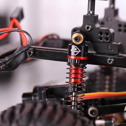 SCX24 Shocks 47MM Oil-Filled Damper For Axial SCX24 Upgrades | Long Travel Threaded Oil Shocks Absorber for 1/24 RC Crawler - color: red