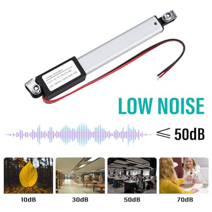 12V Mini Electric Linear Actuator 3" Stroke, 64N/14lbs, Speed 15mm/s, Linear Motion Actuators w/Mounting Brackets, for Sofa, TV, Table, Cabinets, Window Opener, Robotics, Home Automation - size: 3 Inch
