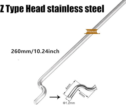 20Pcs Adjustable Pushrod Connector Linkage Stopper 1.3mm + 20Pcs Nylon Control Horns 21x10 mm + 20Pcs 304 Stainless Steel 1.2x260mm Z Push Rods Parts, Compatible for RC Airplane Plane Boat - style: 1.2 x 260mm