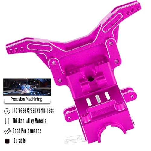 RC Transmission Case Upgrades Part for 1/10 Kraton 4x4 4S V2 BLX,Outcast 4x4 4S V2 BLX,Alloy Aluminium Front Rear Transmission Case Gearbox Case,Pink - color: Pink-front&rear