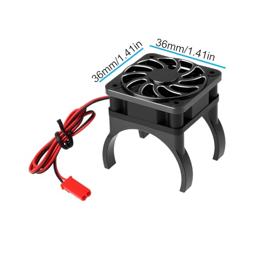 2Pin GPM High Speed Cooling Fan Compatible with TRAXAXAS Mini XRT BXL XS（108076-1） 36mm Black - color: Black