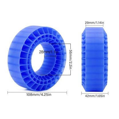 1.9 Silicone Tire Inserts 108x42mm, Soft 45-50A RC Tire Foam Inserts for 1/10 RC Crawler Tires, Waterproof Silicone Inner Foam, 4PCS (Blue) - color: Blue