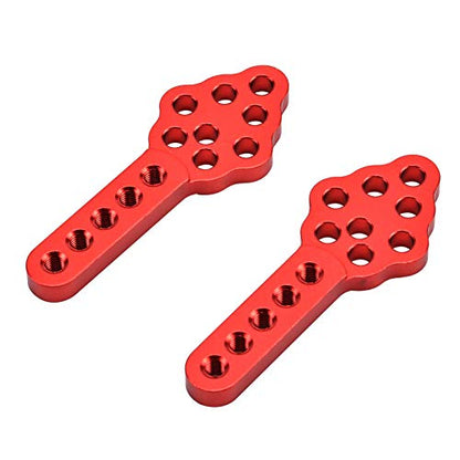 4Pcs Metal CNC RC Car Shock Absorber Mount Adjust Height Angle Stand for Axial SCX10 90046 D90 D110 SCX10III RC Crawler (Red) - color: Red