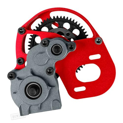 Transmission Gearbox Upgrades Part for 1/10 SCX10, SCX10 II 90046,90047,AX10 RC Crawler Truck,Aluminum Center Transmission Gearbox Hops up,Red&Titanium - color: Red&titanium for Upgrades