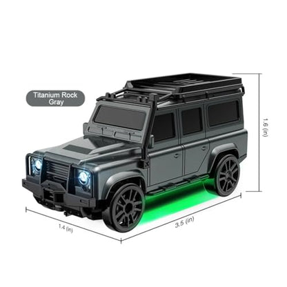 1/64 4WD Mini RC Off-Road Drift Car, 2.4G Crawler Vehicle with LED (Black) | High Speed Brushless Motor, Dual-Speed Mode, 30m Control Distance, Gift for RC Enthusiasts ﻿ - color: Black