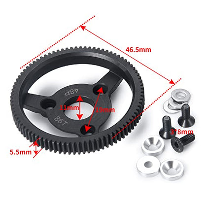MOHERO Metal Spur Gear 48P 86T Transmission Gears for 1/10 Slash 2wd Rustler Stampede Telluride RC Car - size: 48P 86T