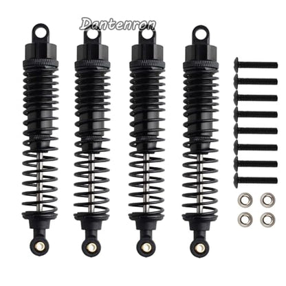 4Pack 1/10 RC Truck Car Adjustable Shock Absorber Damper 108004 Upgrade Parts 108mm Oil 108mm Oil Adjustable Alloy Aluminum Shock For 1:10 HSP 94188 94108 94111 Redcat Volcano (Black) - color: Black