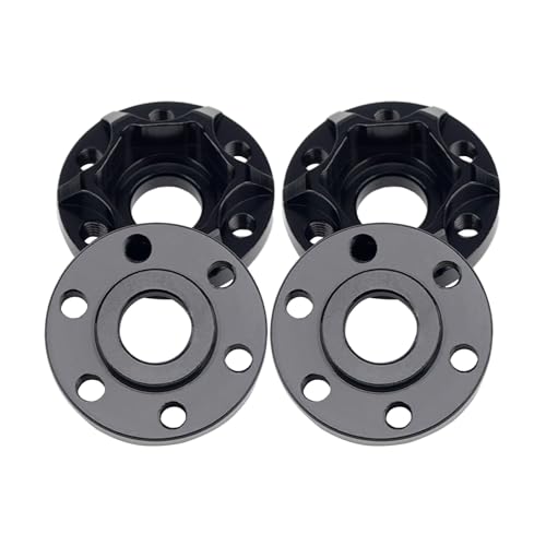 4pcs RC Accessories Aluminum 12mm Wheel Hex Hub Adapter Wheel Extension for 1/10 RC Crawler 1.9inch or 2.2inch Wheel RimAxial Scx10 Trx4 Wraith Gen7 Gen8 D90 CC01 1/10 RC Crawler (Black 6mm) - size: 6mm