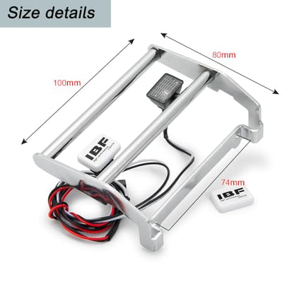 MOHERO Metal Front Bumper with 2 LED Lights for 1/10 TRX4 Bronco RC Crawler Car Accessories